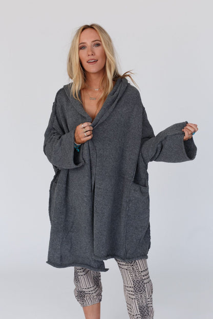 Charlie Oversized Cardigan - Charcoal