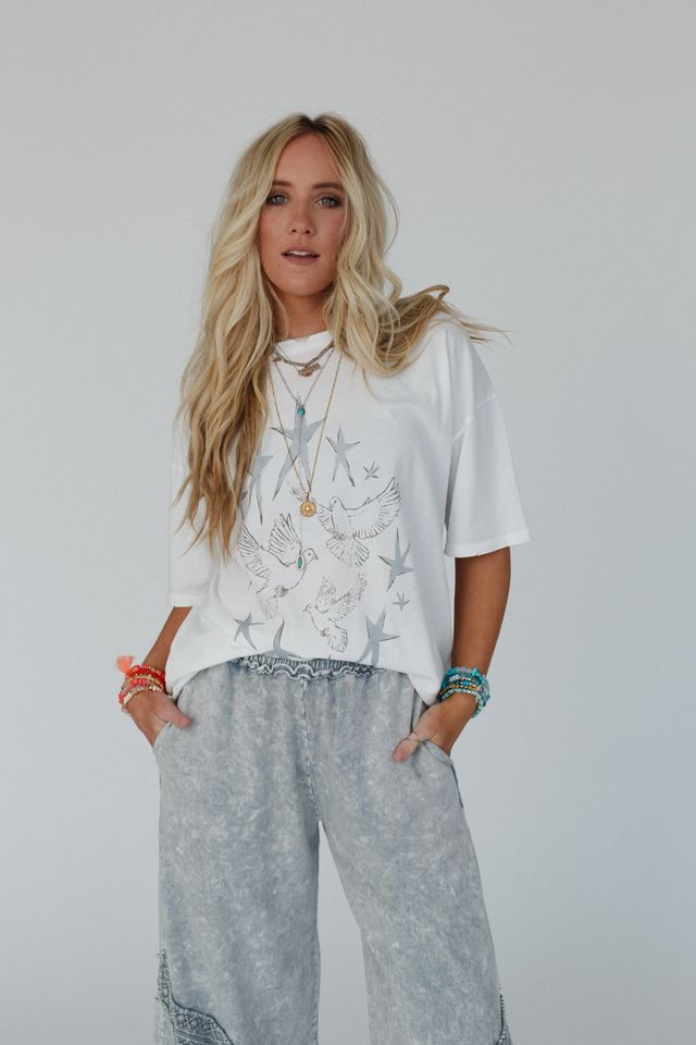 Stars And Doves Graphic Tee - Ivory