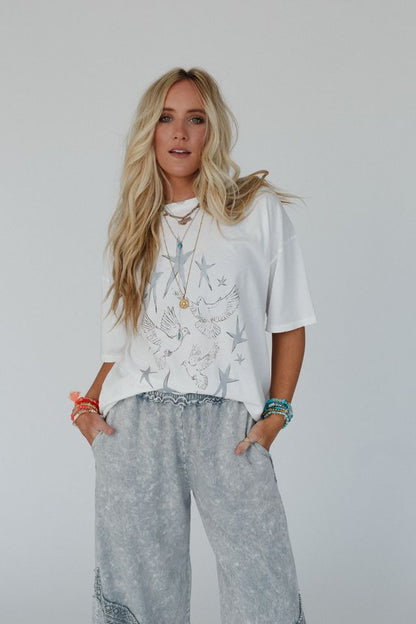 Stars And Doves Graphic Tee - Ivory