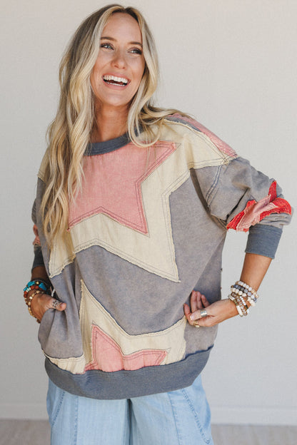 Pop Star Patchwork Top - Blue