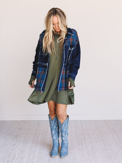The Nest Jake Long Sleeve Crewneck Dress - Olive