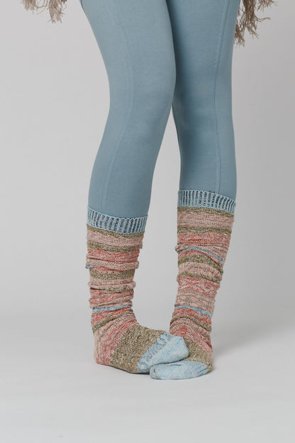 Cecily Stripe Socks - Blue