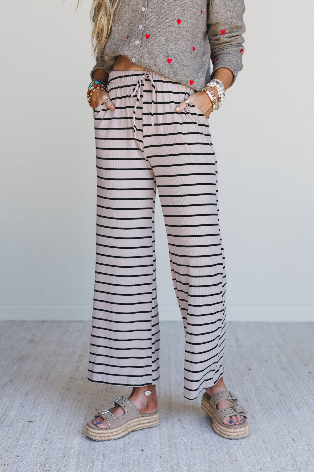 Parallel Play Stripe Pants - Mocha