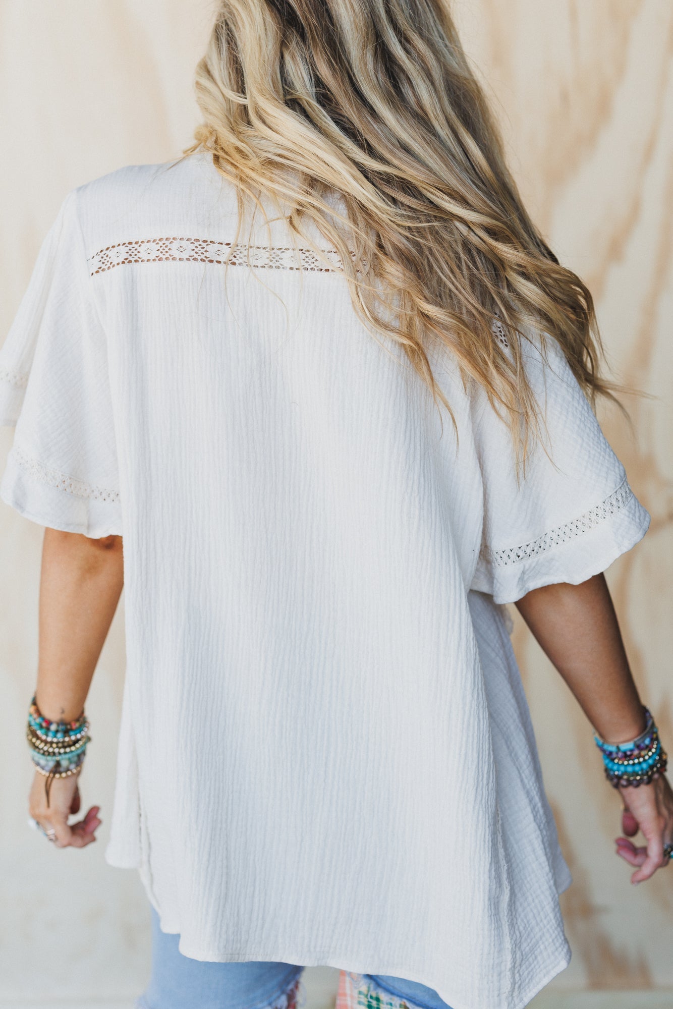 Sarai Button Down Top - Cream