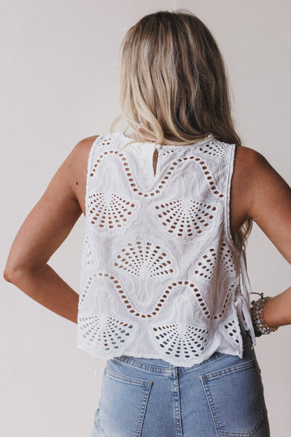 Amalfi Dream Eyelet Top - Off White