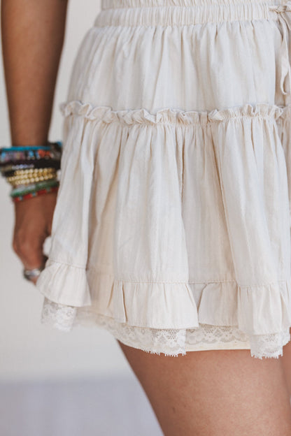 Sweet Pastures Tiered Skirt - Natural