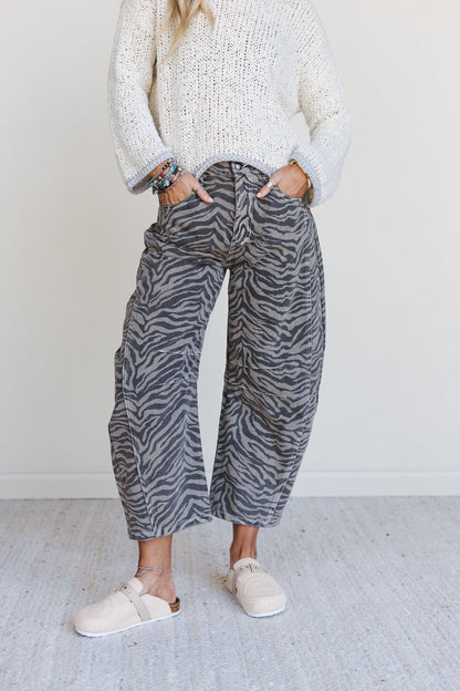 Saddle Sky Animal Print Pants - Mocha