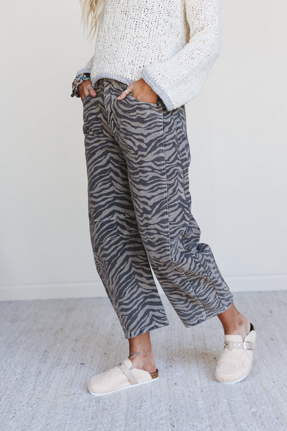 Saddle Sky Animal Print Pants - Mocha