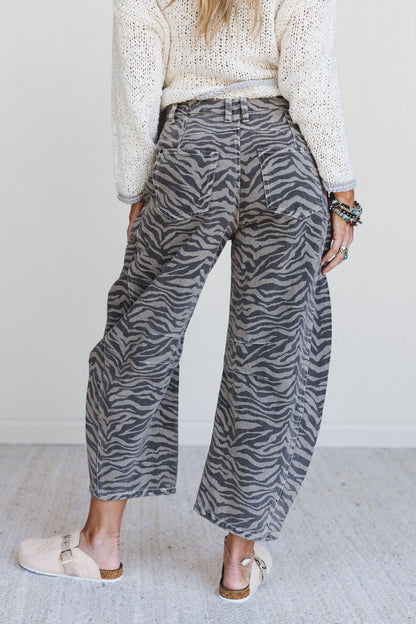 Saddle Sky Animal Print Pants - Mocha