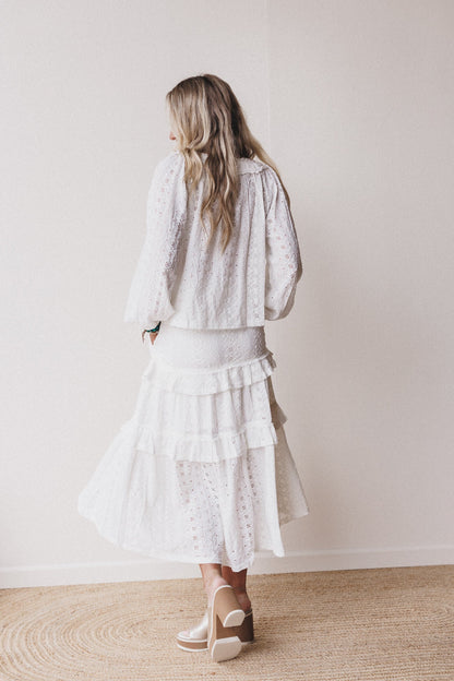 Boho Dreaming Top and Skirt Set - Cream
