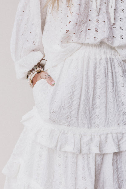 Boho Dreaming Top and Skirt Set - Cream