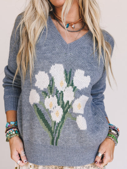 Wild Lily Sweater - Gray