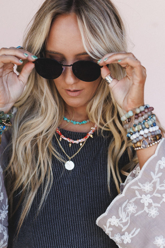 Check In Round Sunglasses - Black