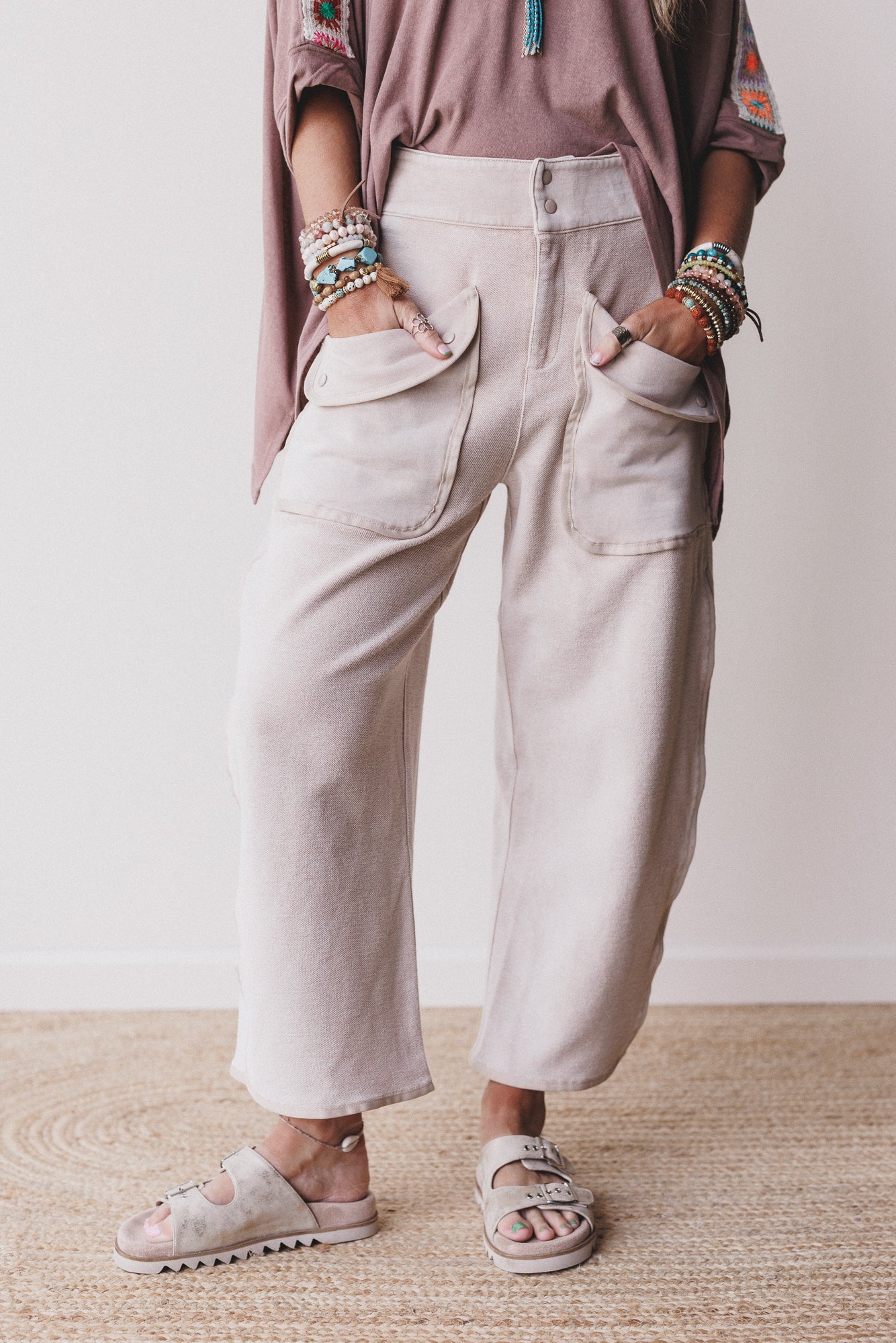 Nothing Less Barrel Pants - Sand