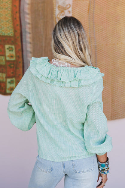 Alila Checkered Ruffle Blouse - Green