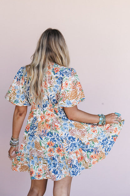 The Nest Flora Belle Dress - Brown Floral