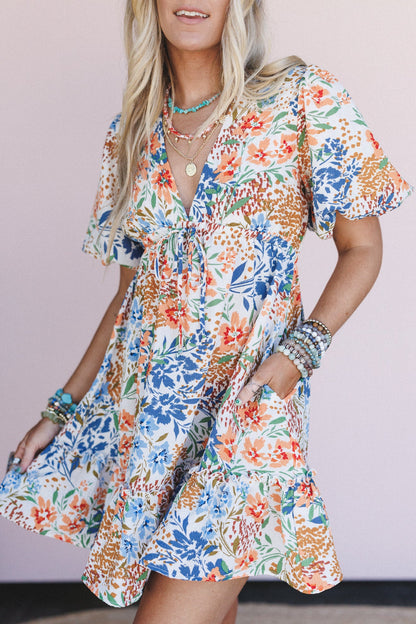 The Nest Flora Belle Dress - Brown Floral