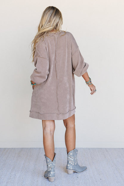 The Nest Moon Glow Long Sleeve Dress - Acorn