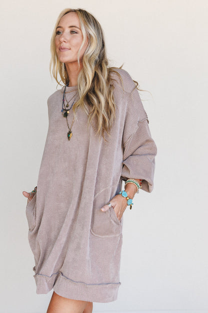 The Nest Moon Glow Long Sleeve Dress - Acorn