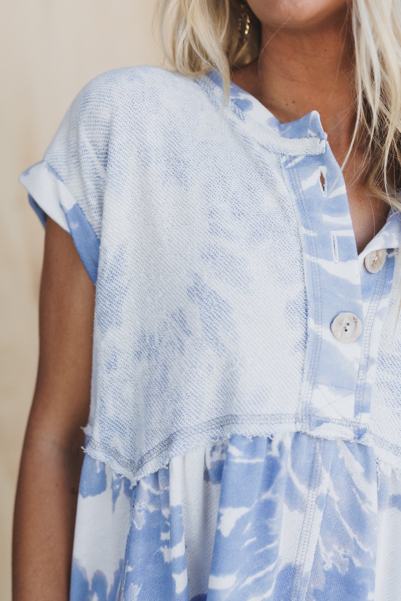 The Nest Sweet Nothings Baby Doll Dress - Blue Tie Dye
