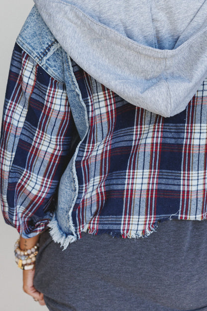 Cool City Plaid Jacket - Navy