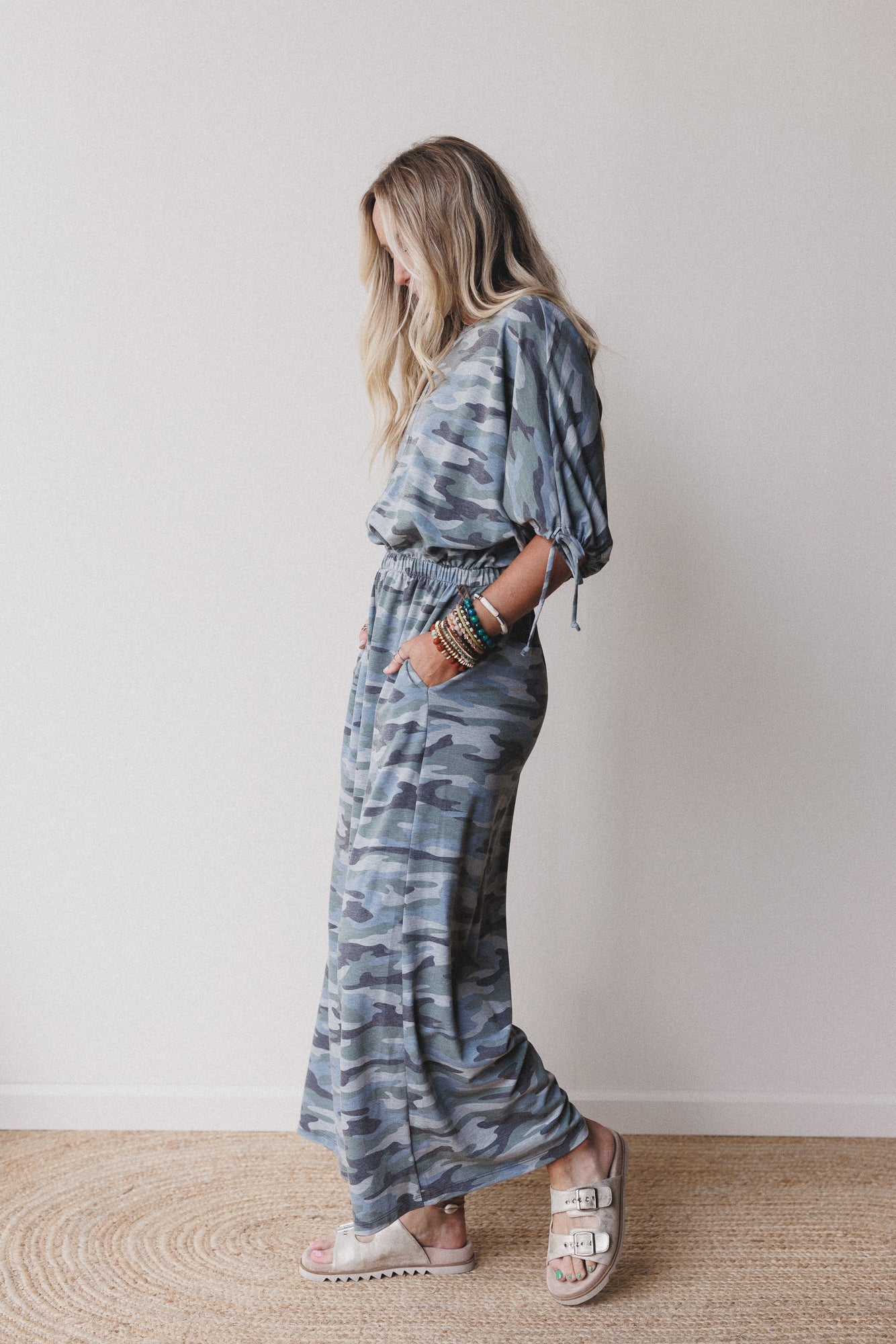 The Nest Carolina Comfy Wide Leg Jumpsuit - Camo