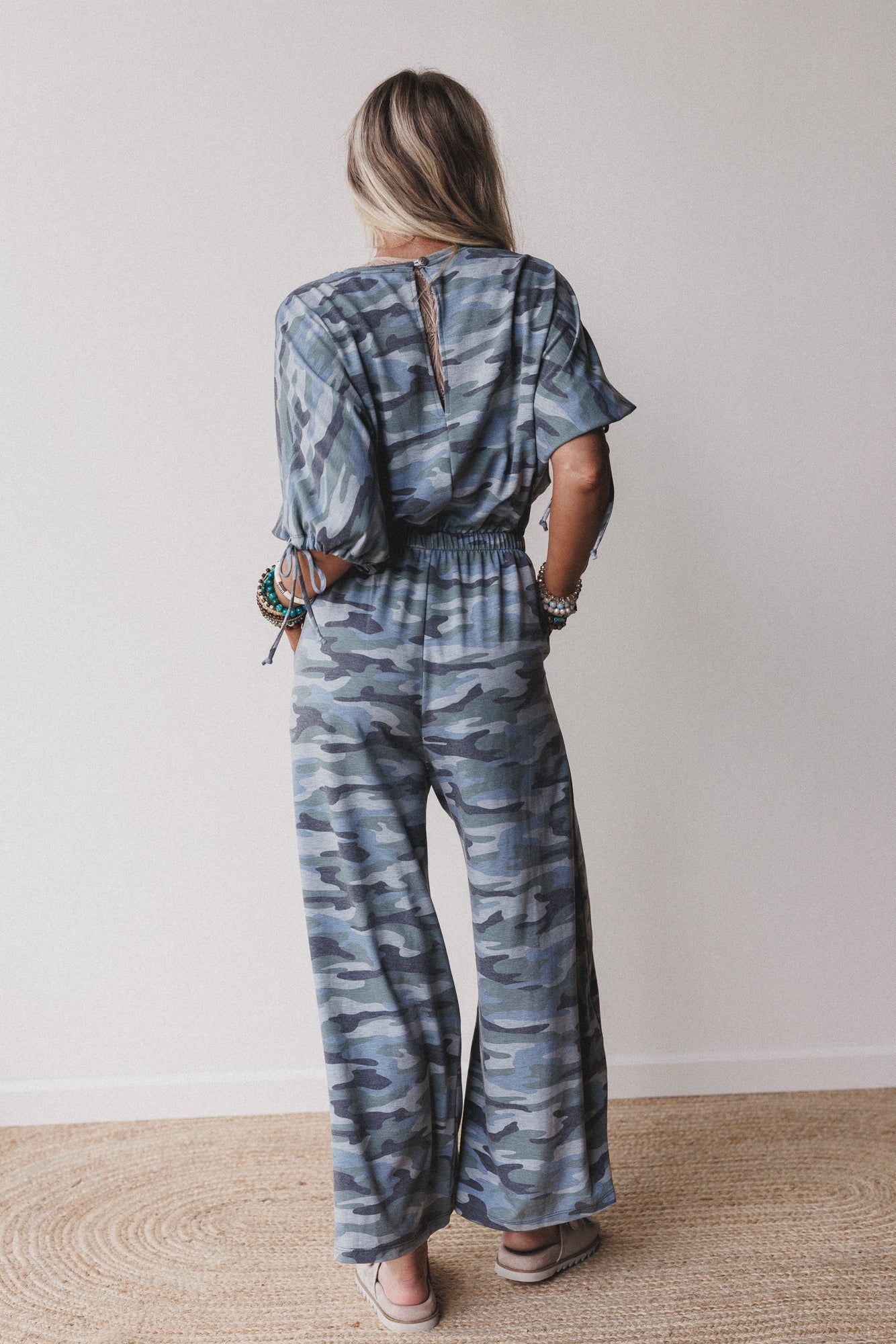 The Nest Carolina Comfy Wide Leg Jumpsuit - Camo