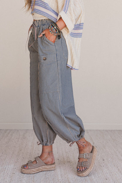 Wilson Striped Pants - Latte