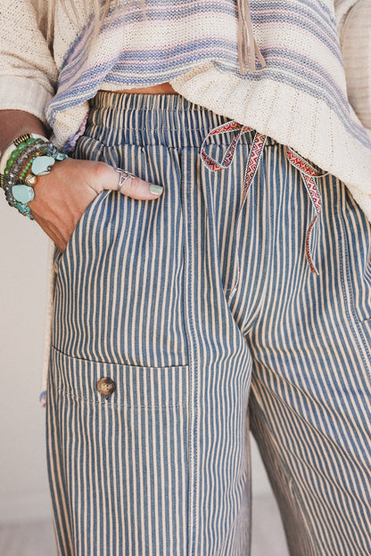Wilson Striped Pants - Latte