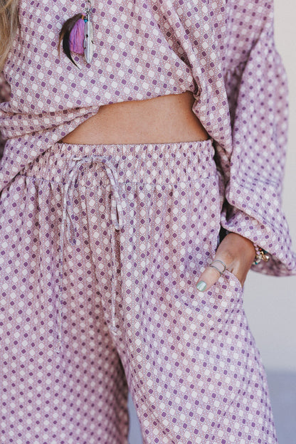 The Nest Mystic Mirage Printed Joggers - Burgundy