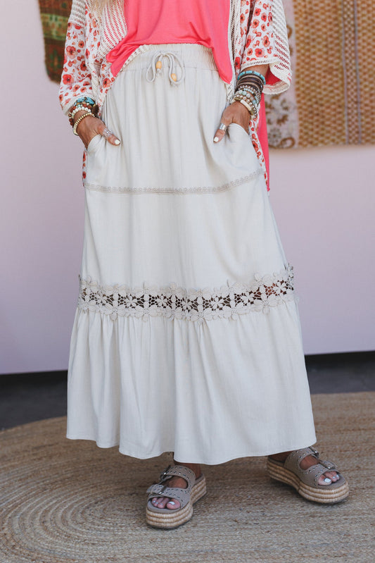 The Nest Desert Lace Skirt - Oatmeal