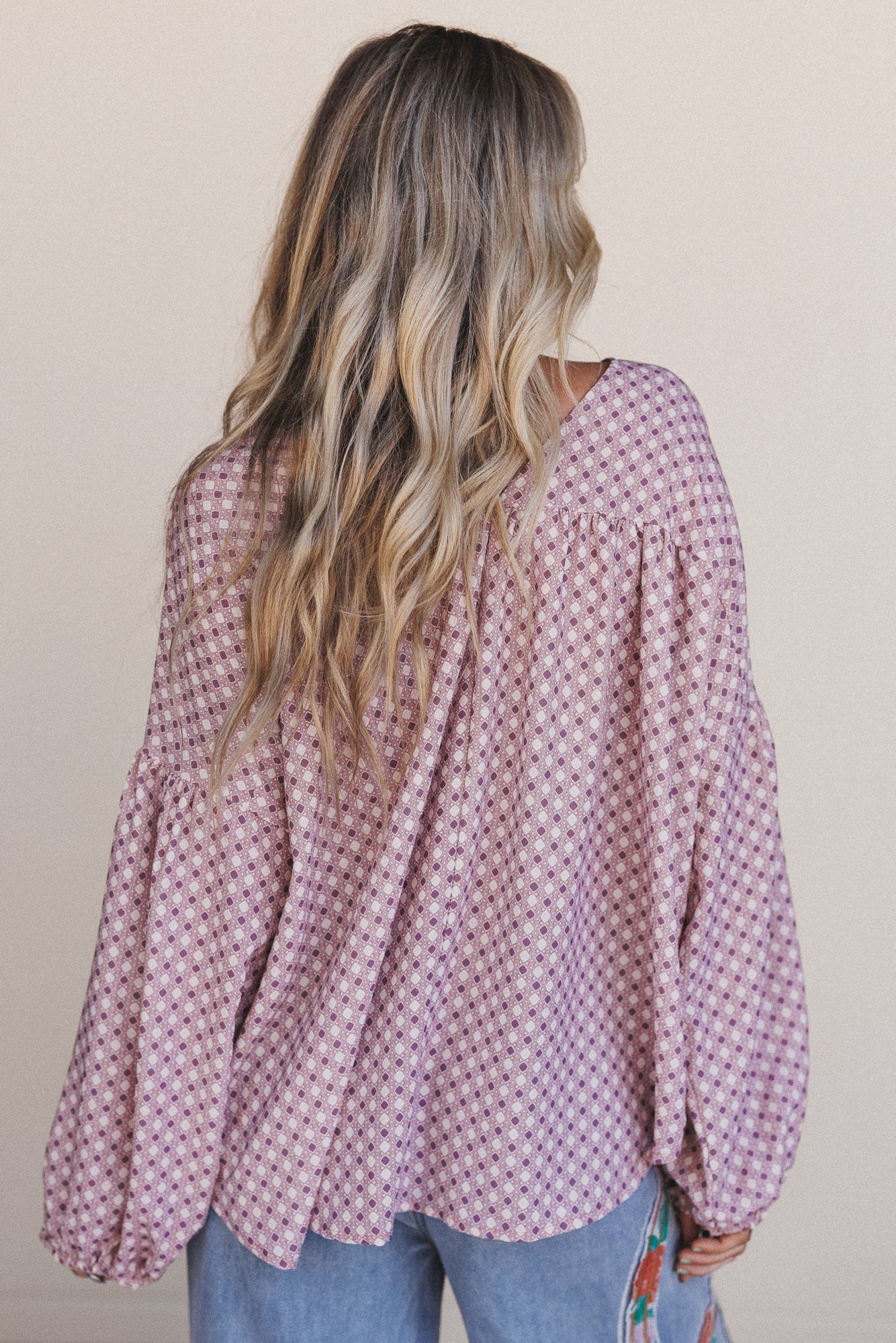 The Nest Kendrix Printed Top - Burgundy