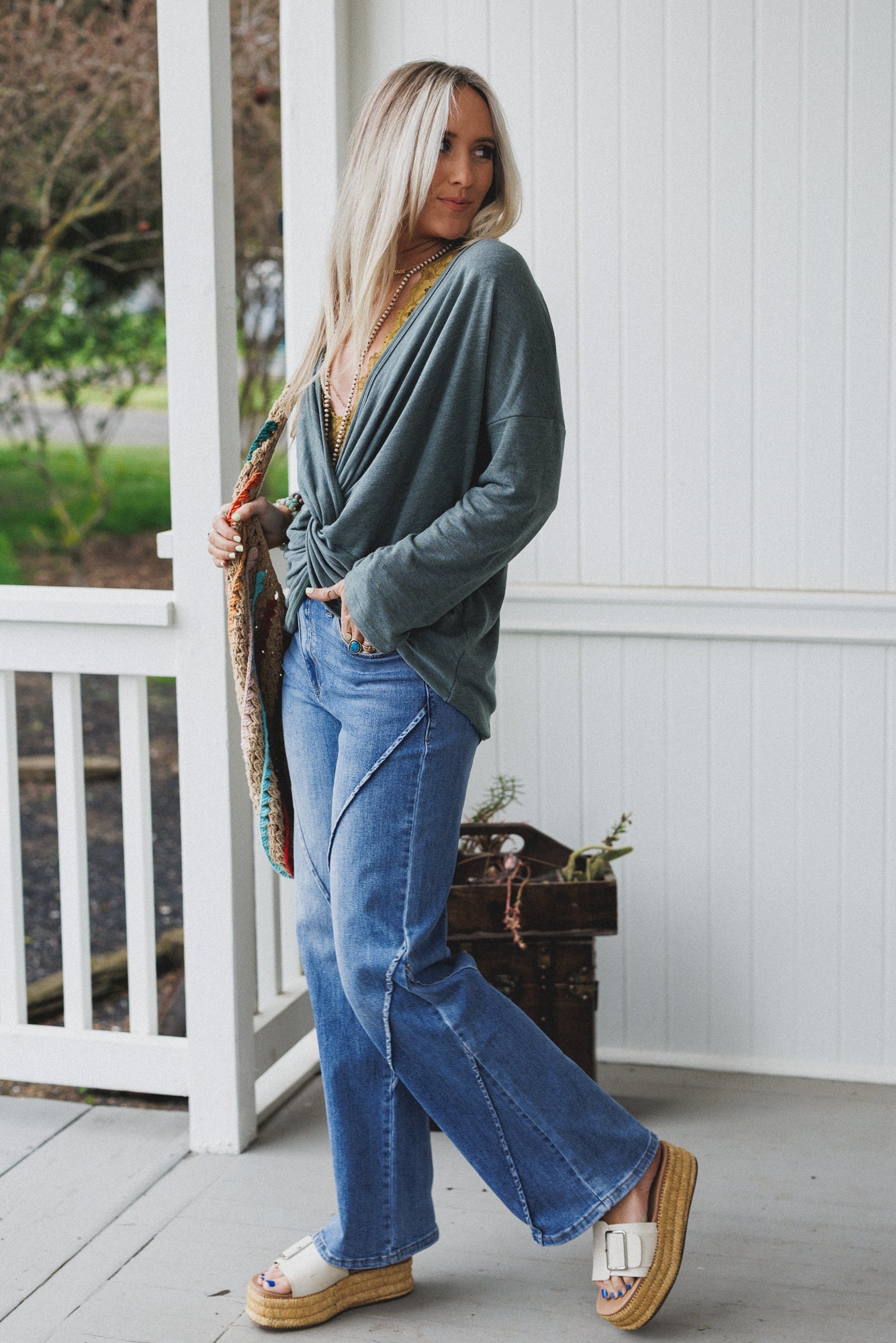 The Nest Twisted Harmony Top - Olive