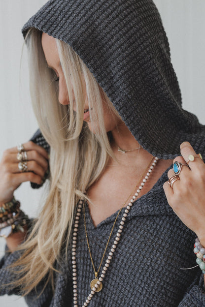 The Nest Serene Textured Top - Charcoal