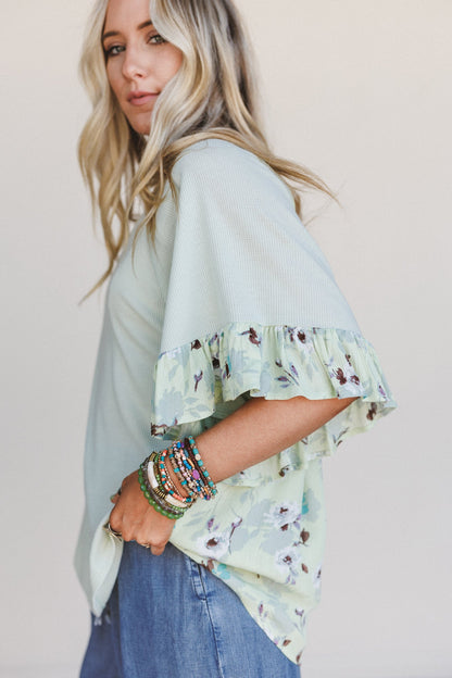 The Nest Sunlit Meadow Top - Sage Aqua