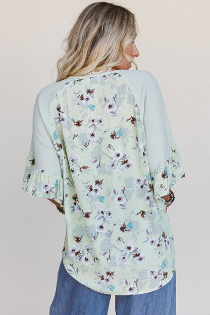 The Nest Sunlit Meadow Top - Sage Aqua