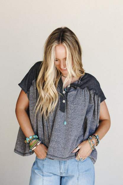 The Nest Sunset Ruffle Top - Black