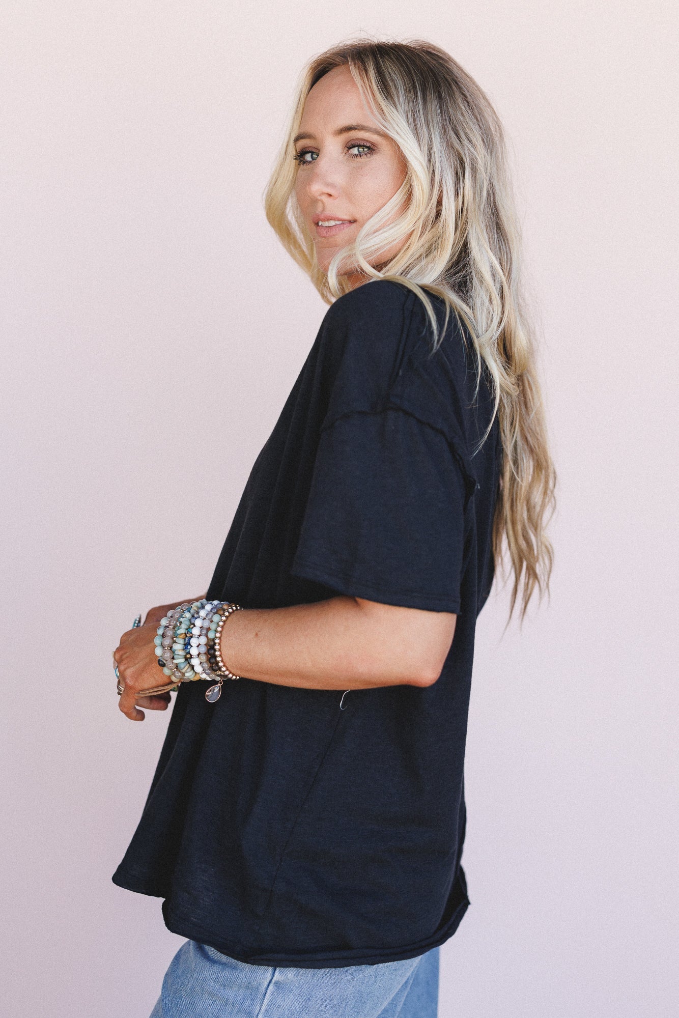 The Nest Tried And True V Neck Tee - Black