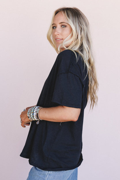 The Nest Tried And True V Neck Tee - Black