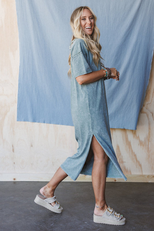 Earth Ease Tee Dress - Sage
