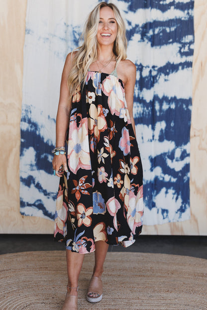 Mirra Floral Maxi Skirt - Black