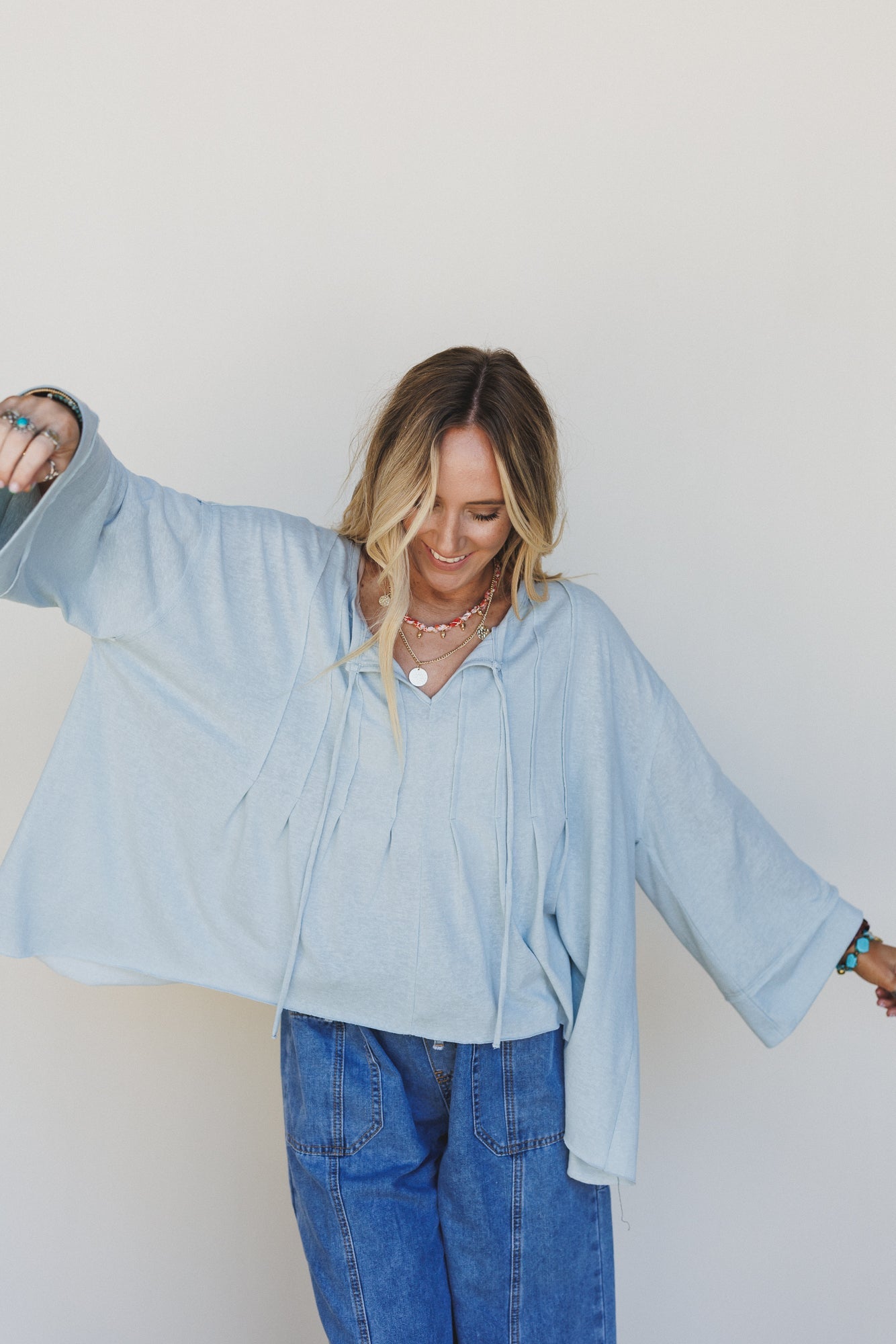 The Nest Isla Drift Top - Powder Blue