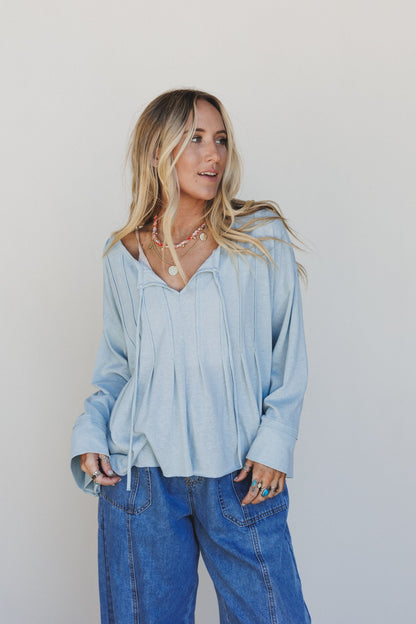 The Nest Isla Drift Top - Powder Blue