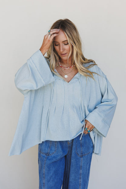 The Nest Isla Drift Top - Powder Blue
