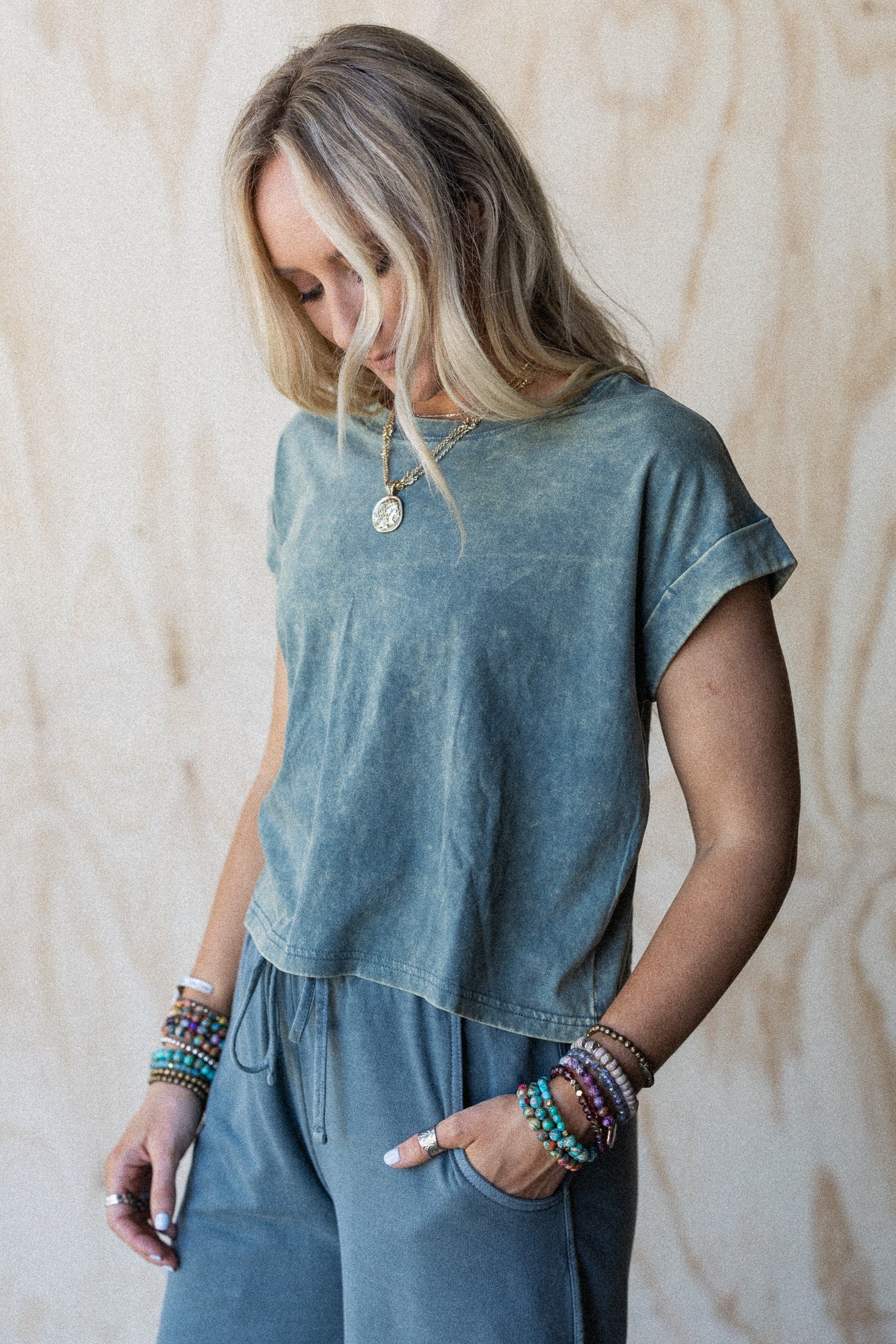 Basic Charm Short Sleeve Top - Jade