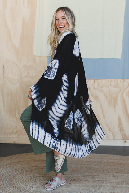 Spellbound Tie Dye Kimono - Black