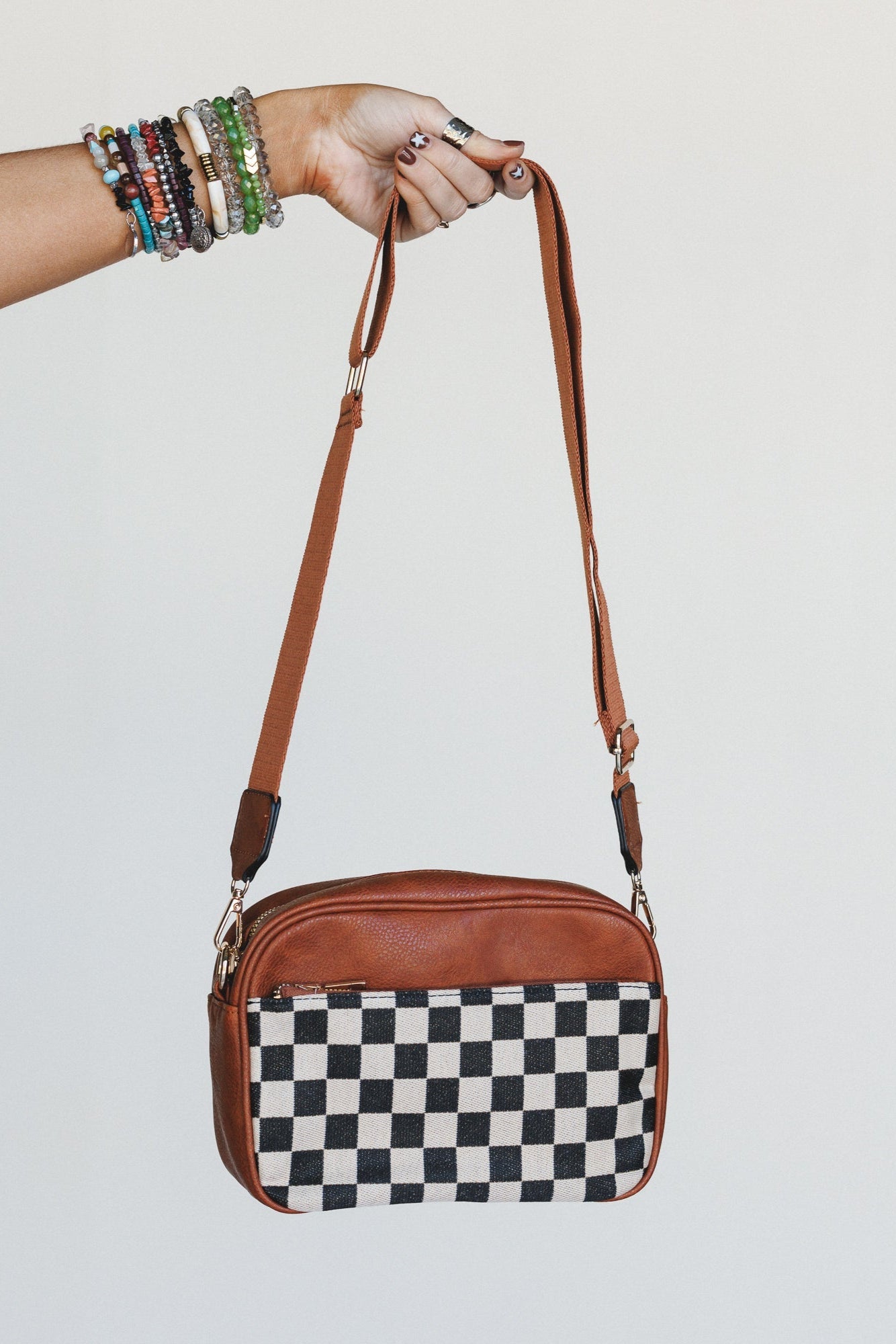 Mood Checker Crossbody Bag - Camel