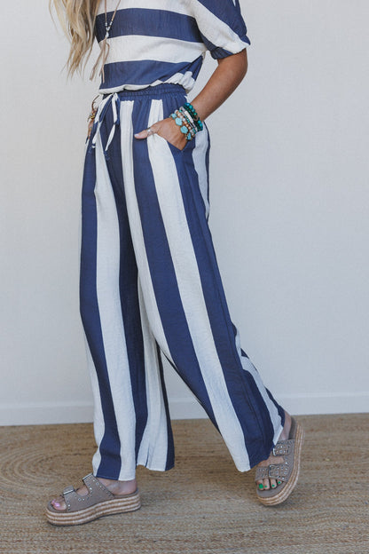 Nautical Wide Stripe 2 Piece Bundle - Navy Multi
