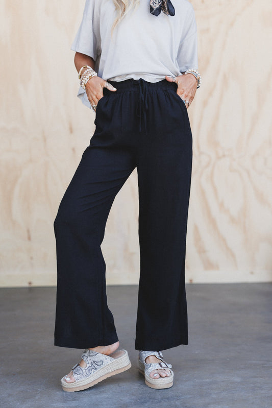 True Form Wide Leg Pants - Black