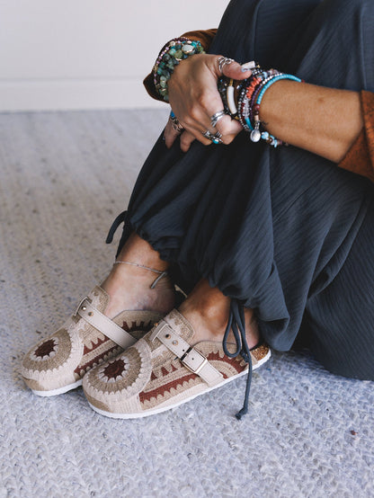 Stepping Easy Crochet Mules - Taupe